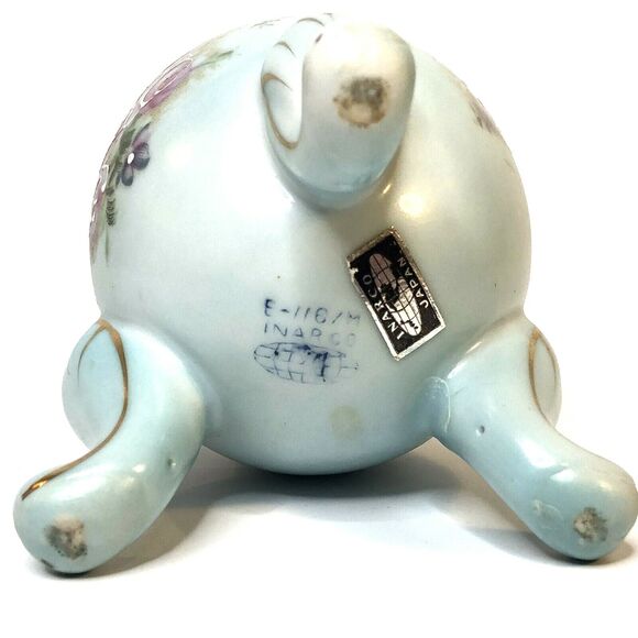 Vintage INARCO Footed Egg Vase Japan Hand Painted Floral Porcelain E-116/M - Picture 7 of 12